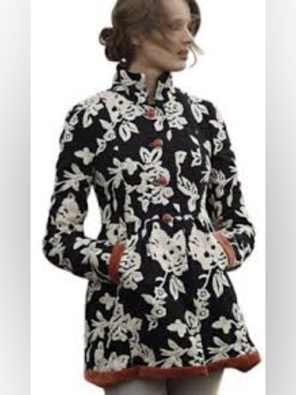 Anthropologie Tracy Reese Crewel Princess embroidered coat 4 $288